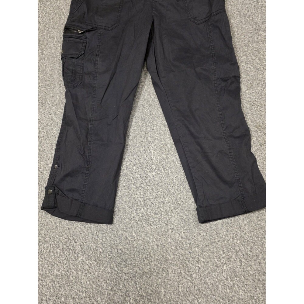 Natural Issues Black Cargo Pants Flat Front Zip Button Comfort Waist Pockets Wo… - Picture 11 of 12
